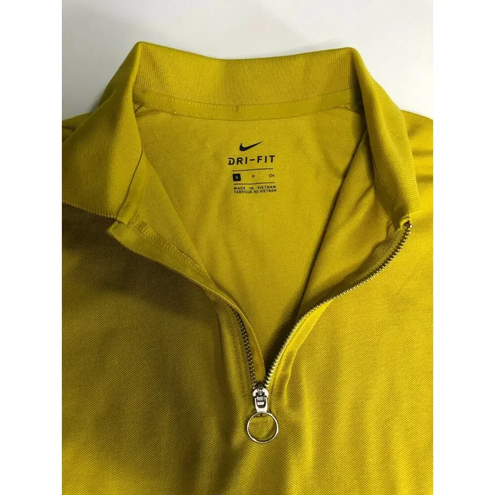 Nike Dri-Fit Yellow Women’s Golf Polo Shirt White Multi BV0186-393 Size S